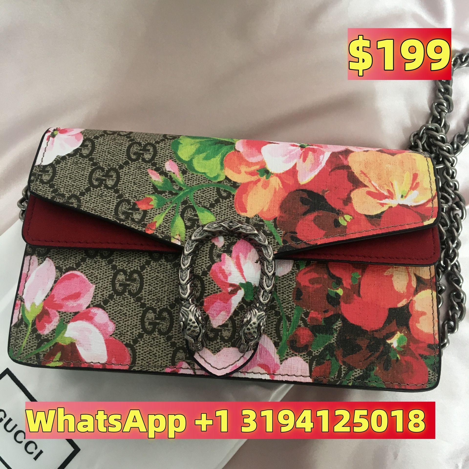 Gucci Canvas Wallets on a Chain for Women