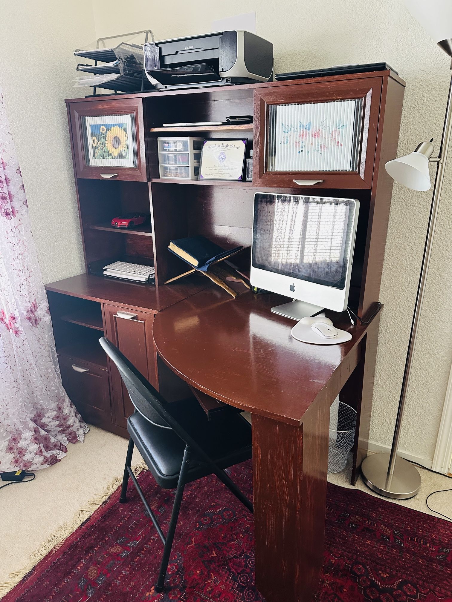 Bed With Box Spring + Night Stand + Study Desk