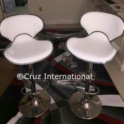 New 2 White Bar Stools 