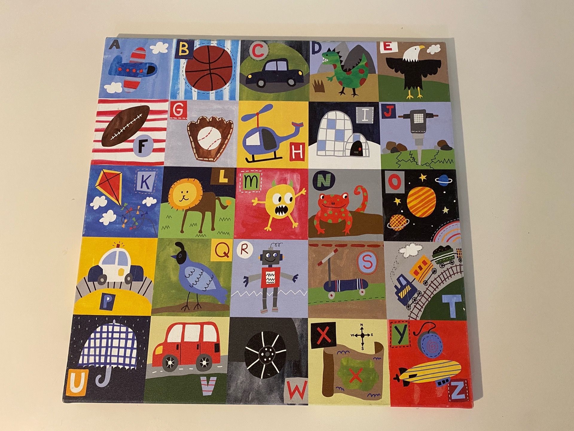 Canvas Alphabet Wall Art for Kids Room