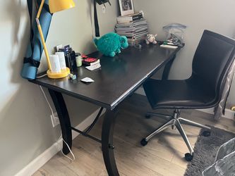 Desk with Metal Frame and chair