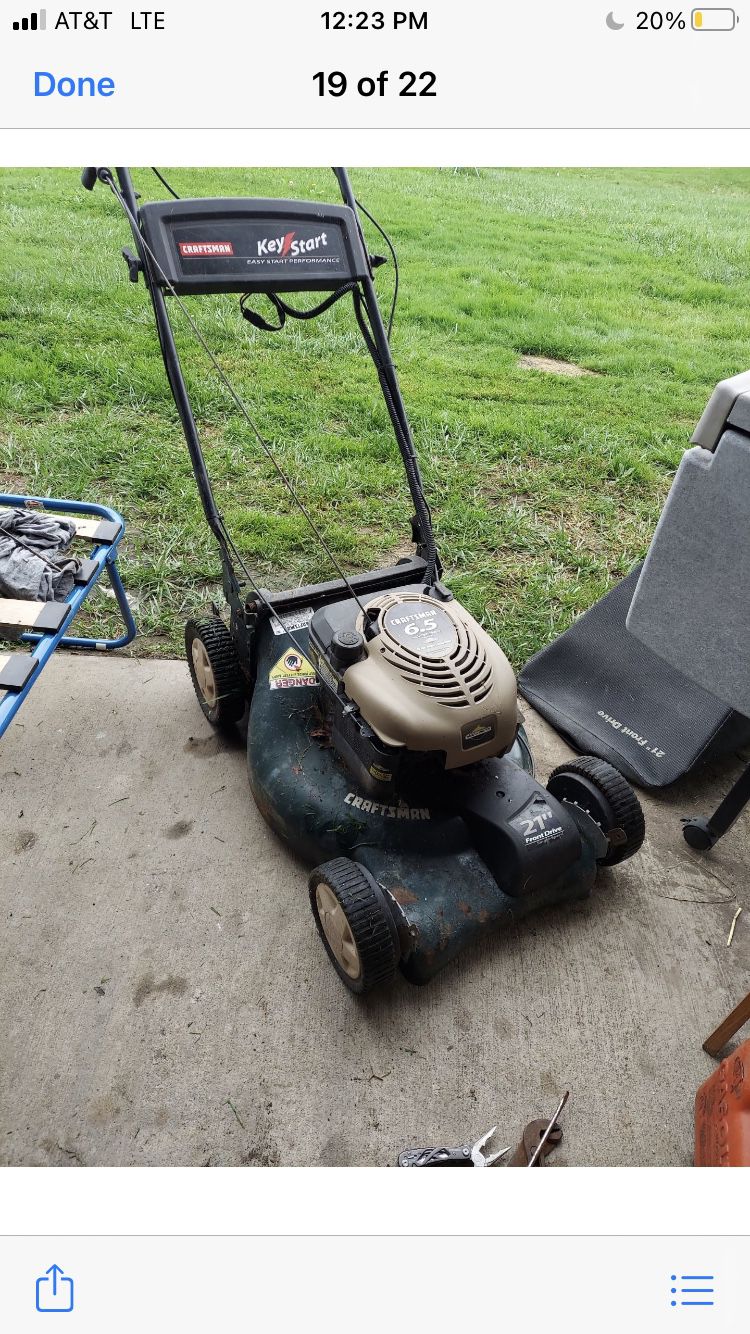 Craftsman Electrice Start  Push Lawn Mower 