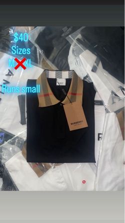Burberry Polo Shirt Black with Check Collar