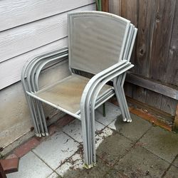 4 metal deck chairs.  Free.