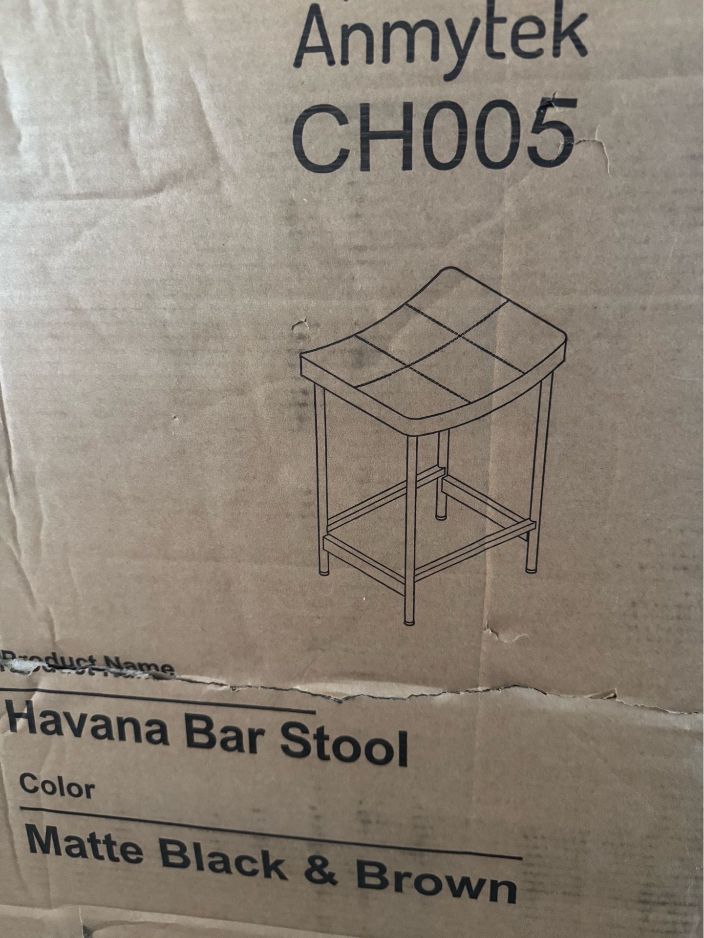 Moving sell,!!!Anmytek Havana bar stool in box. Matte black & brown color. Great for kitchen island, bar, or counter seating.