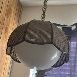 Large Hanging Lamp In Usable Condition 