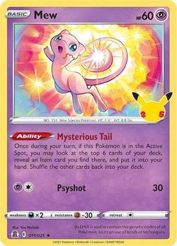 Pokemon Mew holo 25 anniversary celebration