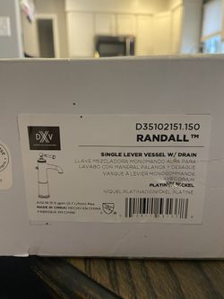 New In Box. Randall D(contact info removed)150 Single Lever Vessel With drain. Platinum Nickel. 