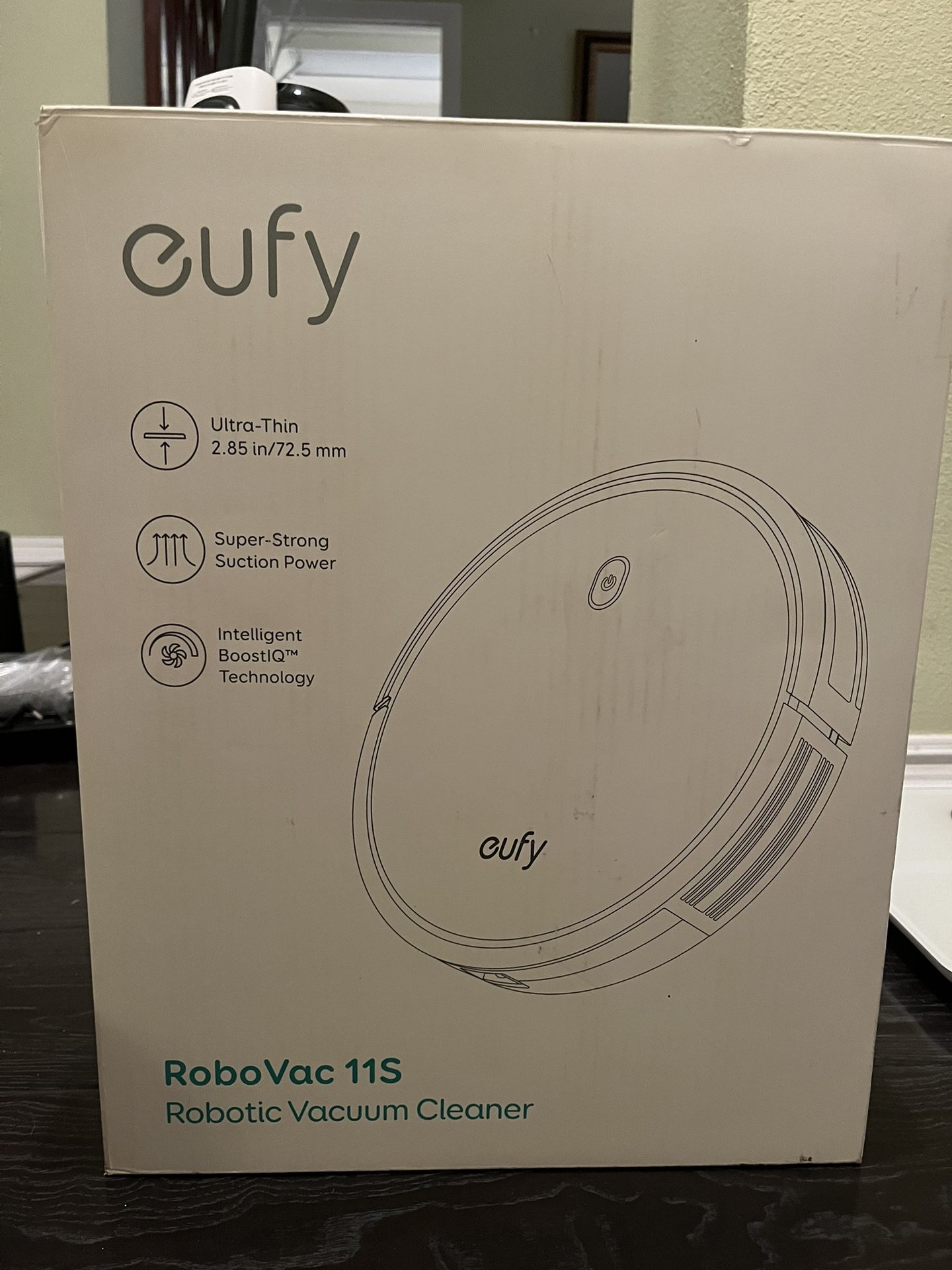 eufy Robot Vacuum 11S, Powerful Suction, Quiet, Self-Charging Robotic Vacuum Cleaner, Cleans Hard Floors to Medium-Pile Carpets, Black
