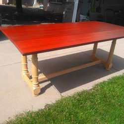 Fold Out Heavy Duty Wooden Picnic Farmhouse Style Table W Drawers