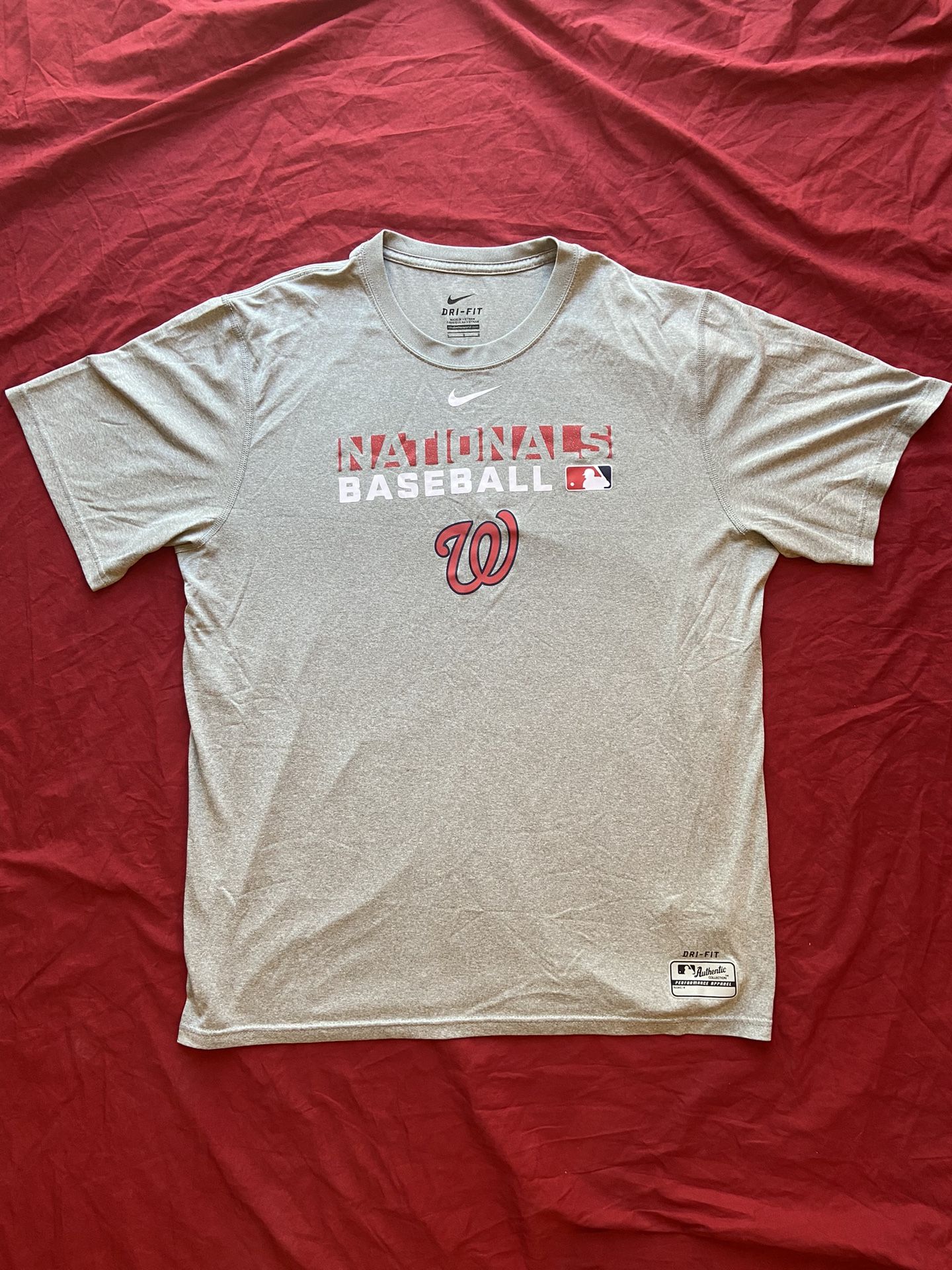 Men's Washington Nationals Nike Dri-Fit T-Shirt Size Large Gray