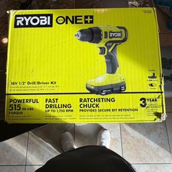Ryobi Drill, With Charger And Battery