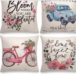 4 Throw Pillows With Cover