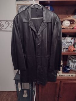 Men's genuine leather car coat