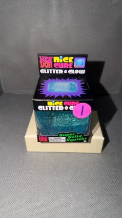 Nee Doh, Nice Cube, Glitter and Glow, Blue