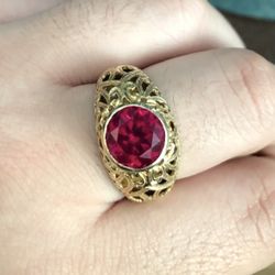 Lost Ring, 14k Gold Ruby Ring