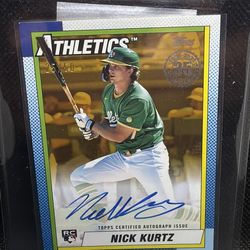 Nick Kurtz ROY #25/50 – 2025 Topps Update 1990 Anniversary GOLD – ON CARD AUTO - Jersey # Match