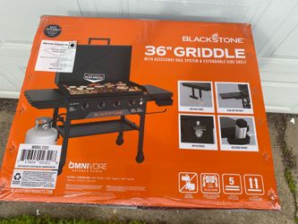 Brand New 36” Blackstone Griddle w attached hardtop cover and upgraded Omnvia Griddle