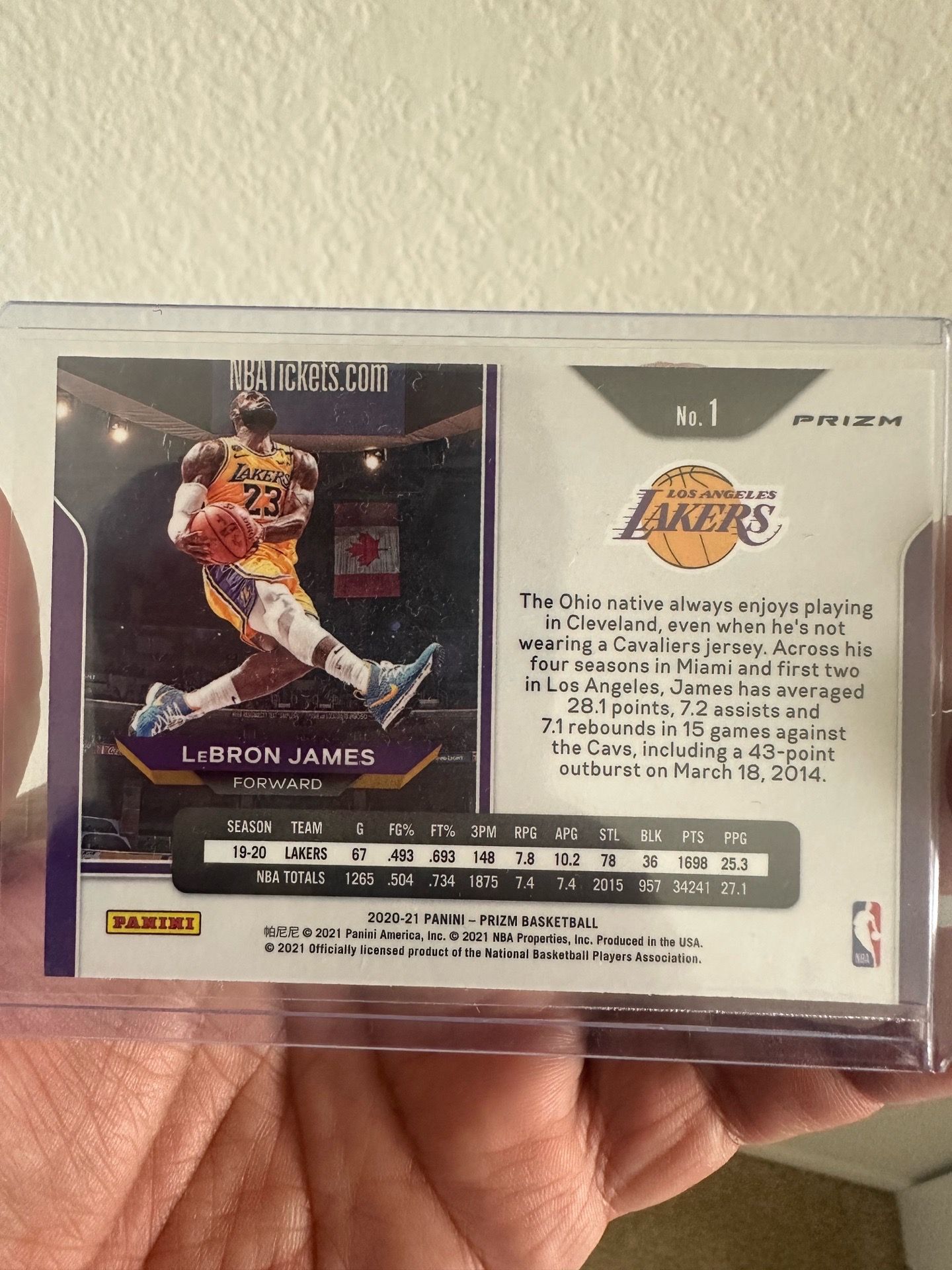 2020-21 Panini Prizm LeBron James Red Ice Prizm Kobe Tribute Lakers #1