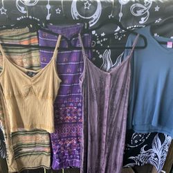 Bundle Of 5 Hippie Clothes- Maxi Skirts, Tops, Dress