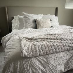 King Size Upholstered Bed Frame-Perfect Condition