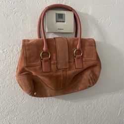 Pink leather bag