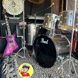🔥 Chrome Pearl “FORUM” Drum Set MINT!