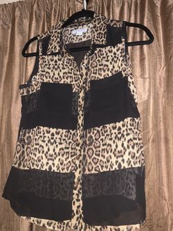 Printed cheetah blouse. Size 6