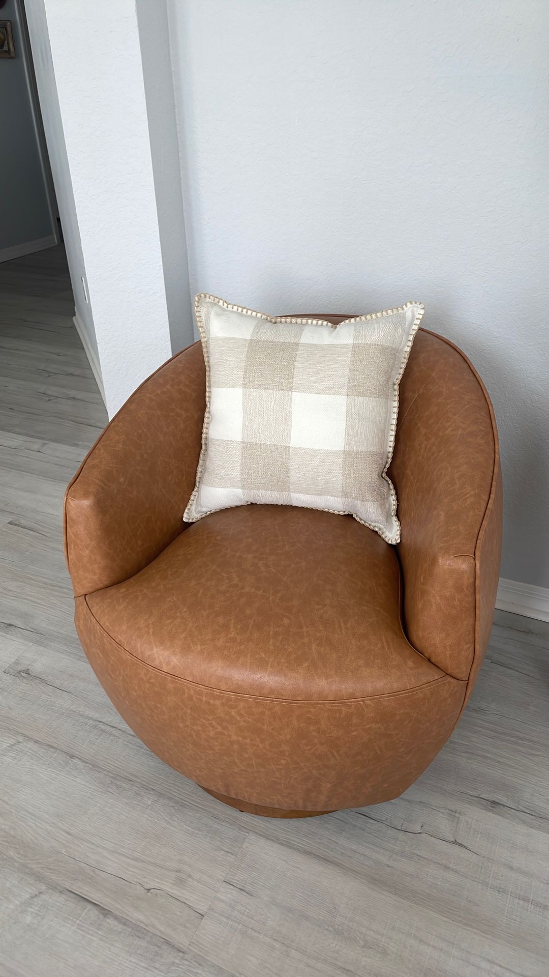 Light Tan Plaid Pillows (set of 4)