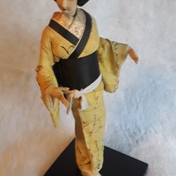 Vintage Geisha Silk  Komodo Wrap On Stand Doll