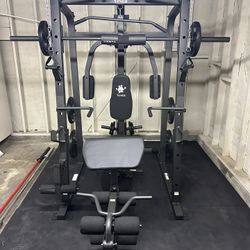 Vesta Fitness Smith Machine 1001 w/Bench Attachment | 230lb Bumpers Olympic Weights | 7ft Olympic Bar | Fitness | Gym Equipment | FREE DELIVERY 🚚 