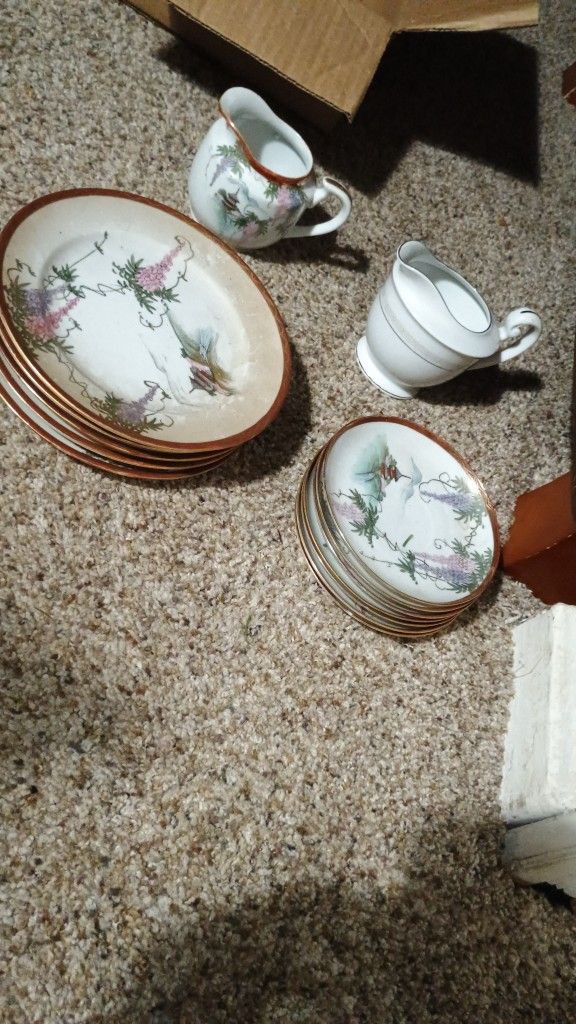 Ceramic Gold Rimmed Tea Set