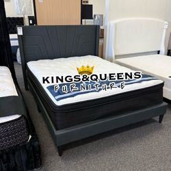 NEW QUEEN BED FRAME WITH MATTRESS 