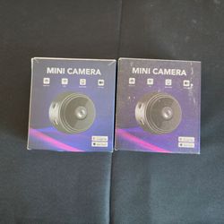 2x Mini WiFi Hidden Cameras – Night Vision, HD, App Control, Suction Mount (New in Box)
