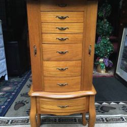 Jewelry armoire With Mirror, 8 Drawers - See Description