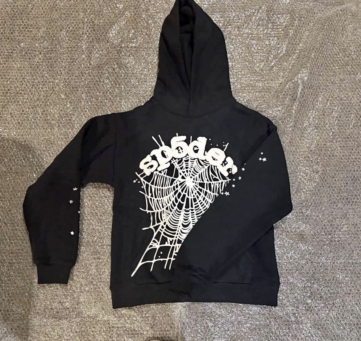black n white spider hoodie 