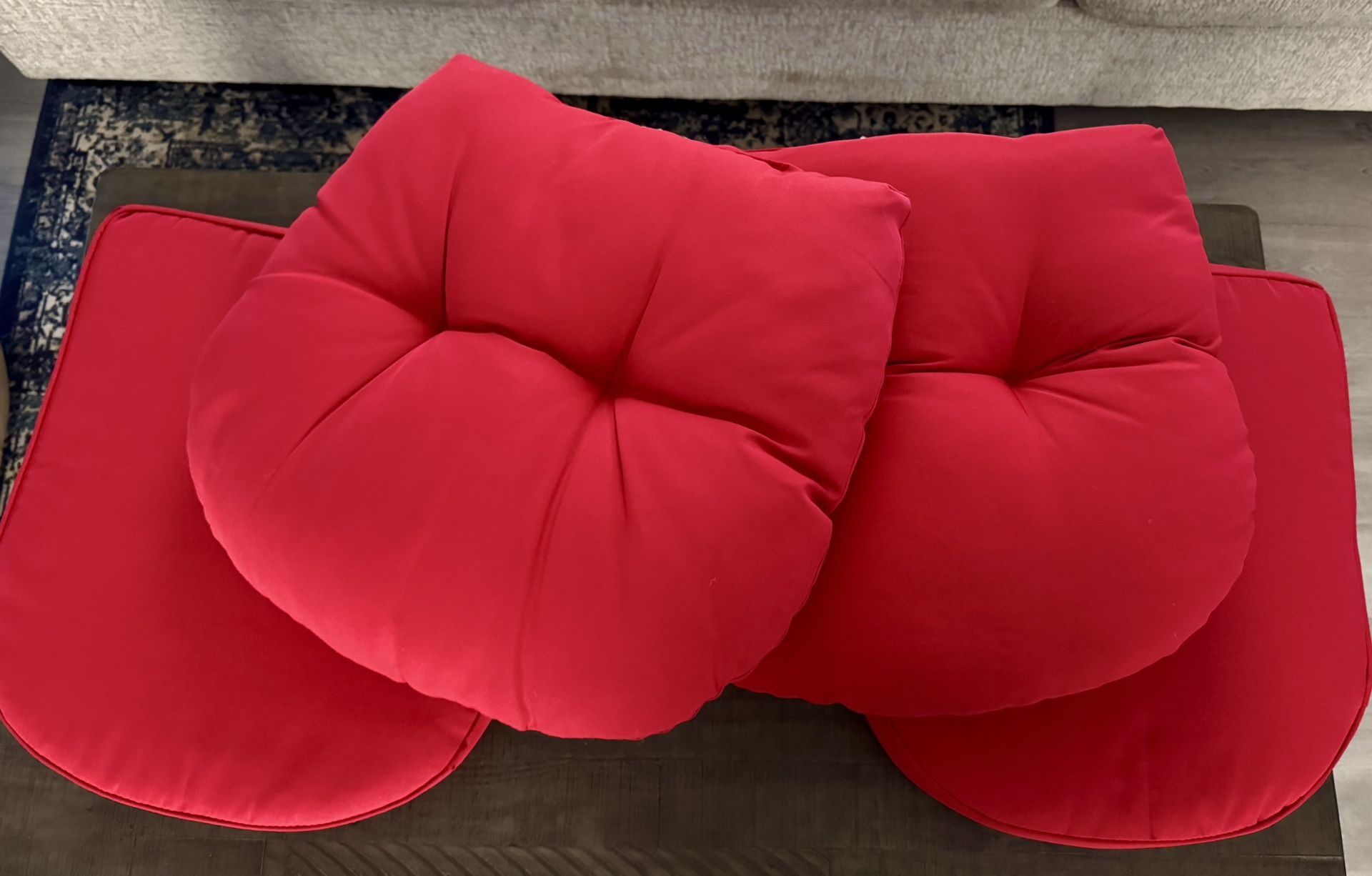 $12 - 4 Red Chair Cushions