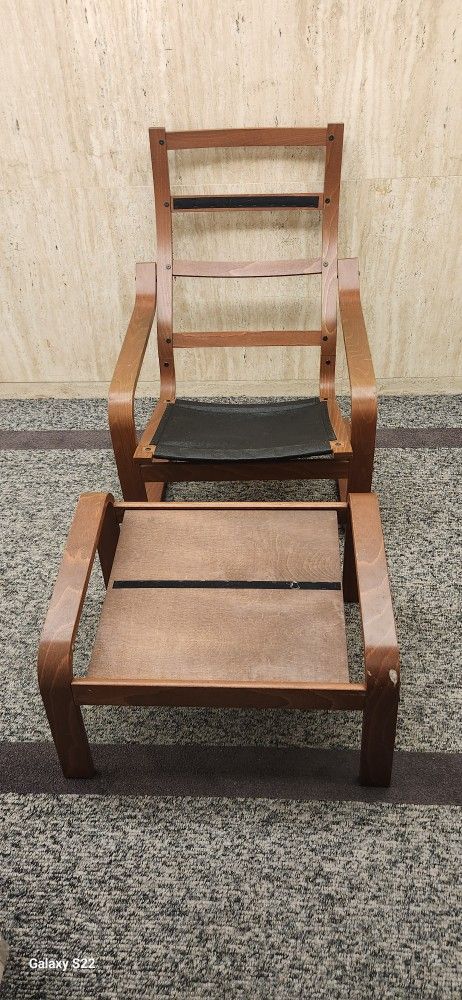 IKEA Poang chair and ottoman frame,