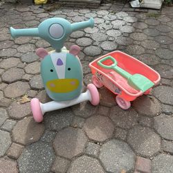 🛴 Toddler Ride-On Scooter + Wagon with Shovel 🛴
