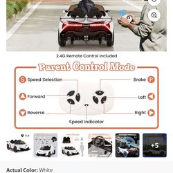 Costway Licensed Lamborghini 4WD Kids Ride-on Sports Car 12V Electric Vehicle with Remote Whit 凸