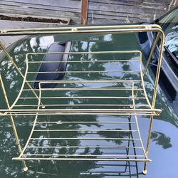 Vintage Gold Metal Magazine Holder/Stand