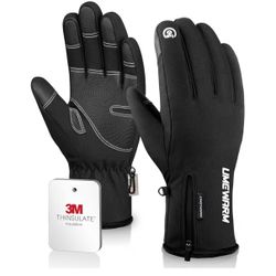 -10℉ Waterproof Winter Gloves, Touchscreen Fingers Snow Ski Gloves, 5-Layer Touch Screen (Large)