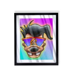 Max from the goofy movie as powerline custom art on black frame