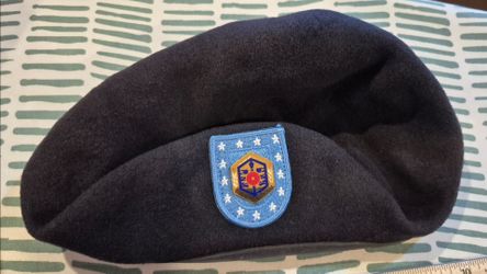 US Army Military Black Wool Beret (7 1/4) Uniform Hat ASU Dress Blue