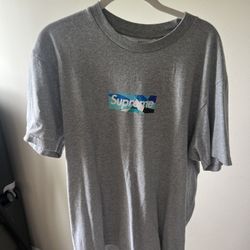 SUPREME X EMILIO PUCCI BOX LOGO GREY Medium Tshirt 