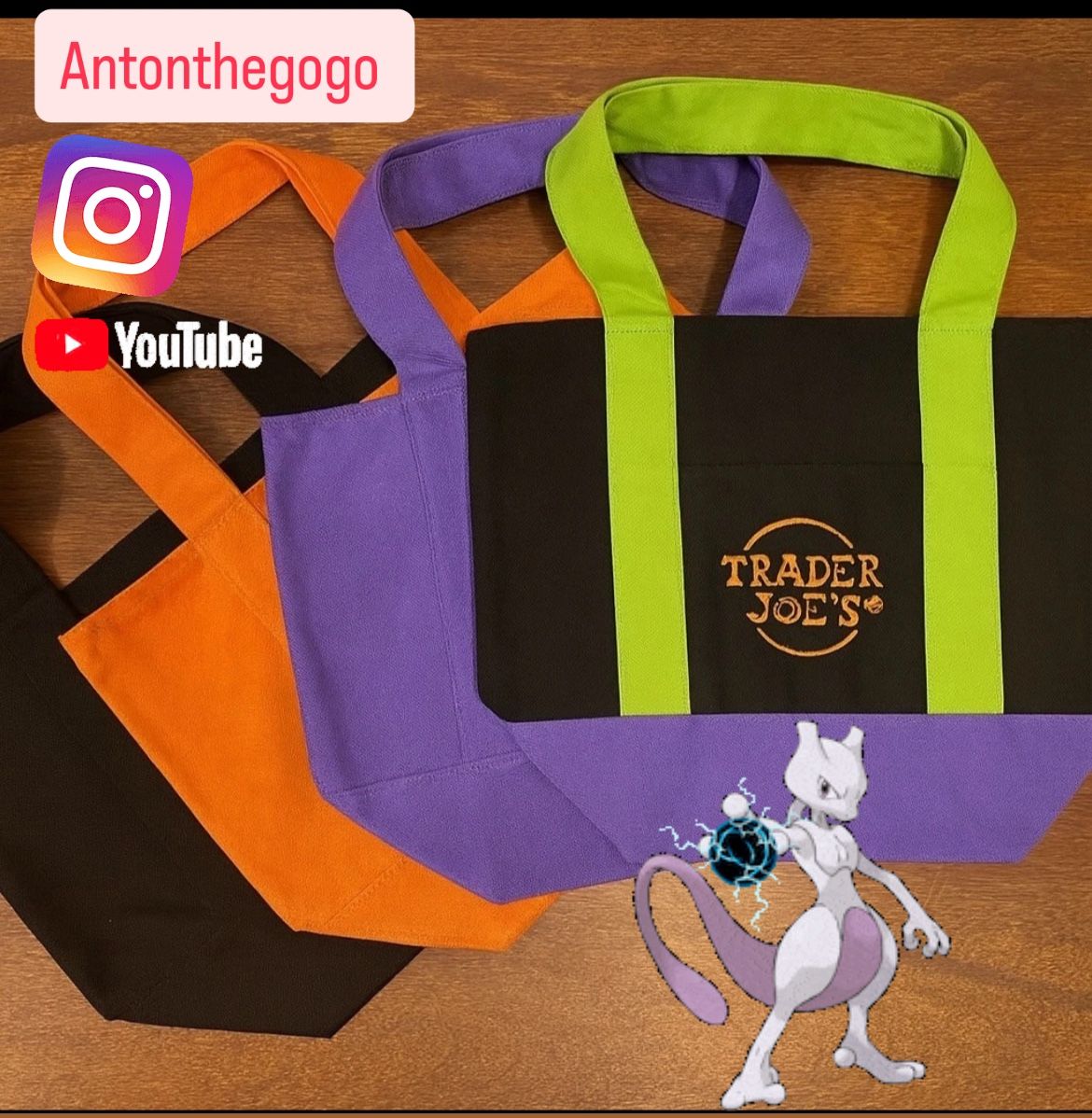 TRADER JOE'S HALLOWEEN MINI CANVAS TOTE BAG