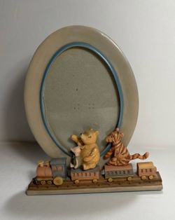 Disney's Classic Pooh Oval Photo Frame Train Piglet Tigger & Pooh