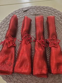 Red Decorative Wrapped Napkins
