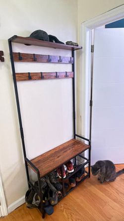 Coat and shoe rack/bench