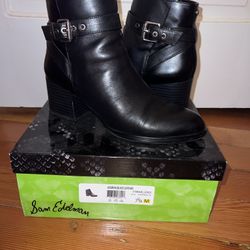 Sam Edelman Black Leather Ankle Booties